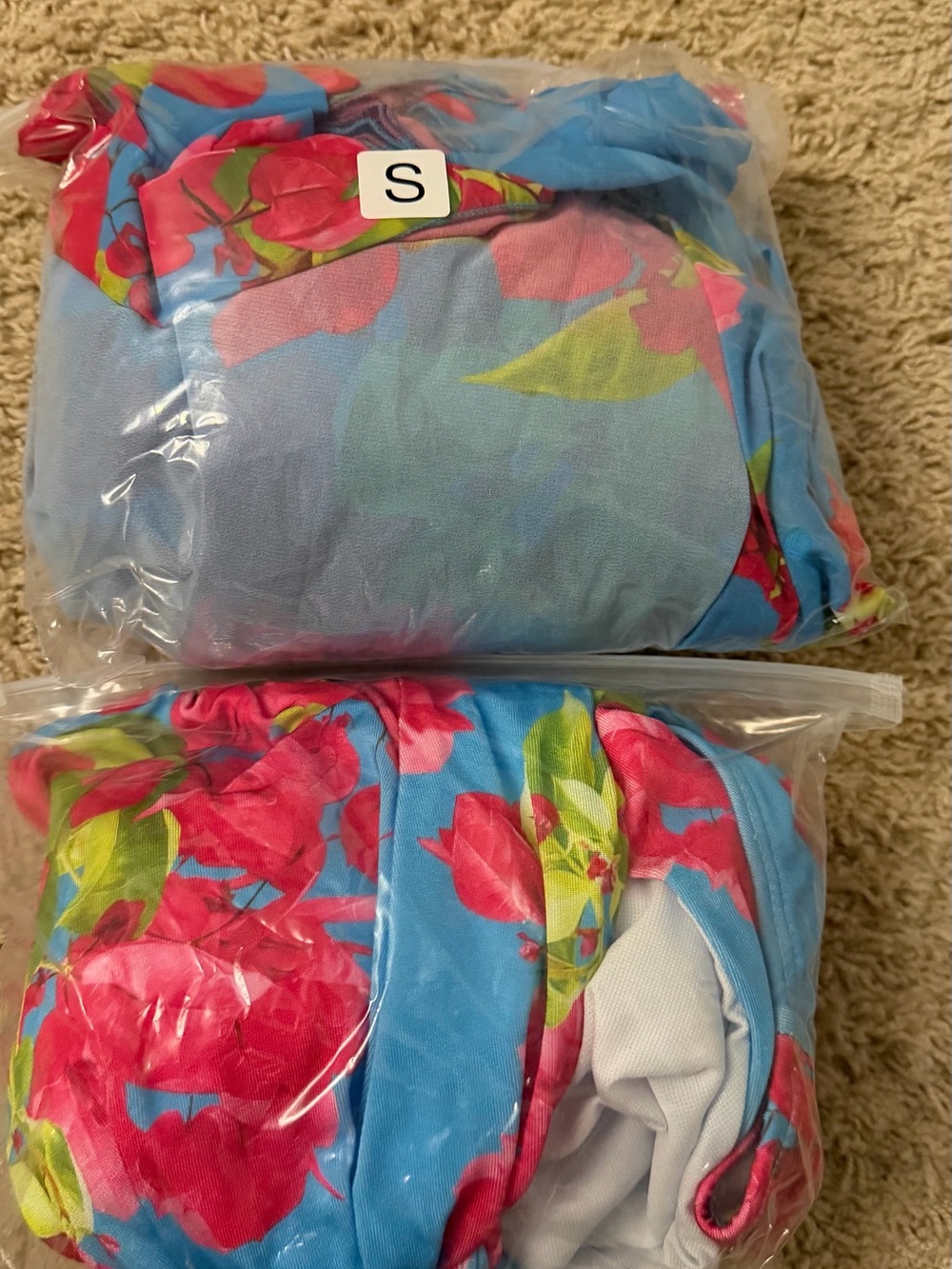 One-Shoulder Floral Cutout One-Piece Swimsuit - Blue with Pink Floral - Picture 5 of 8